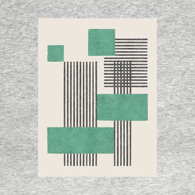 Stripes and Square Composition - Green by moonlightprint